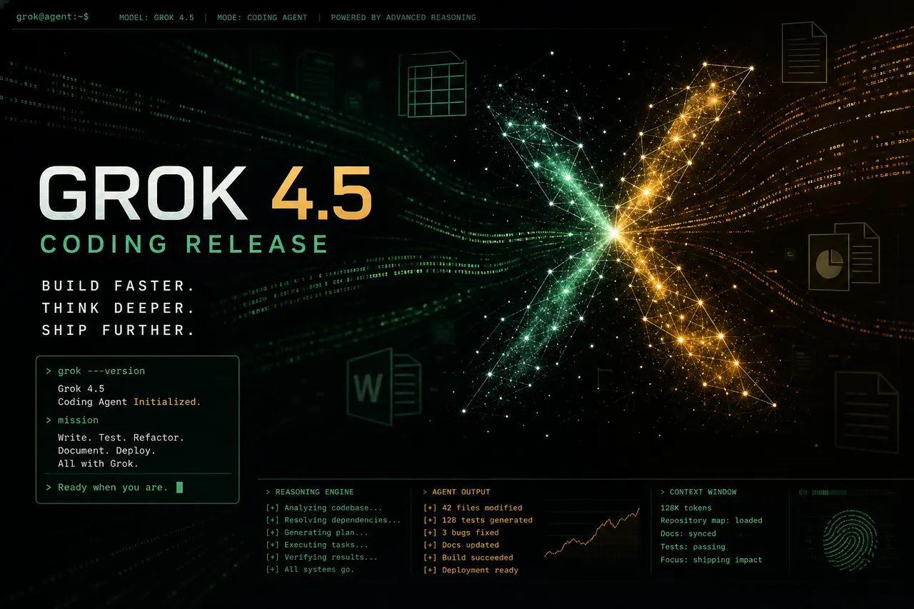 xAI 发布 Grok 4.5：主打编码与 Agent，$2/$6 定价登陆 Cursor 与 Office